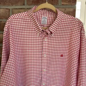 Brooks Brothers Red and White Plaid Shirt